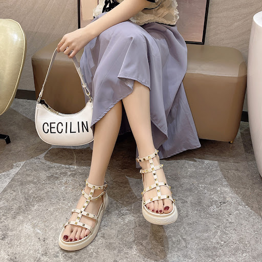 Title 2, Fairy Style Roman Sandals For Women Round Toe F...