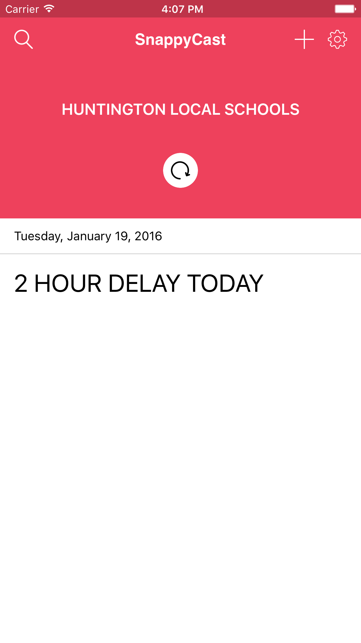 Android application SnappyCast - Closings &amp; Delays screenshort