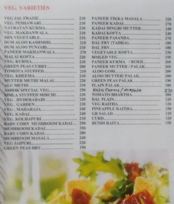 Ashok menu 