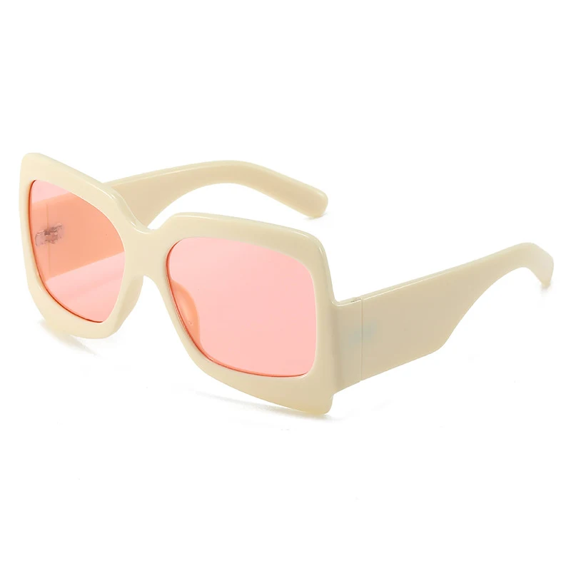 Gafas de sol famosas en Internet con borde grande de moda de otoño gafas de sol de pierna gruesa con personalidad Ins