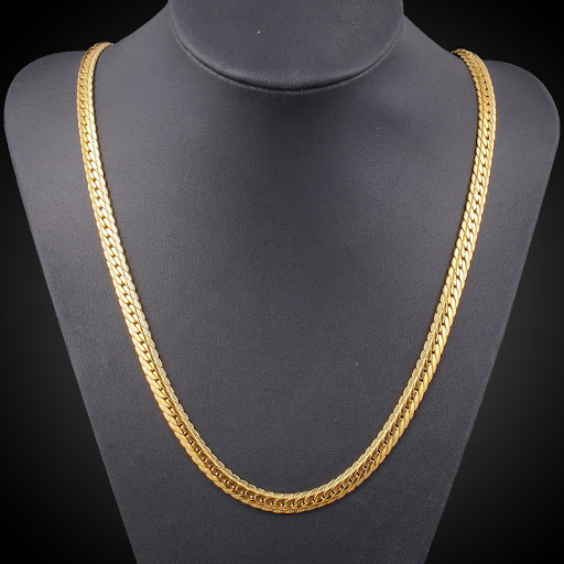 Title 1, 18K Gold-plated Clavicle Chain Necklace for Men...