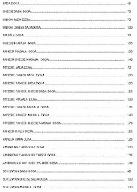 Shetty's Dosa Corner menu 2