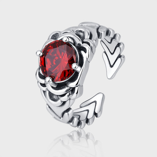 Title 1, Original S925 Sterling Silver Trend Woven Red Z...