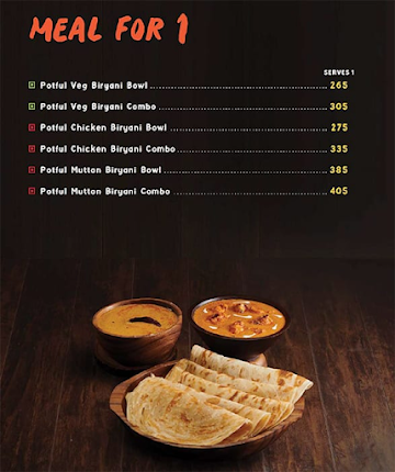 Potful - Claypot Biryanis menu 