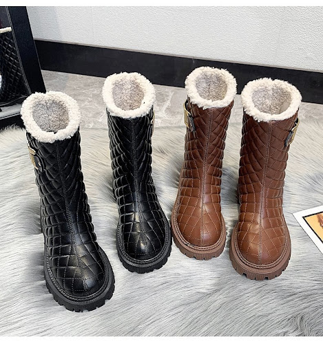 Title 2, Fashion Trend Casual Flat Heel Mid-Tube Boots P...