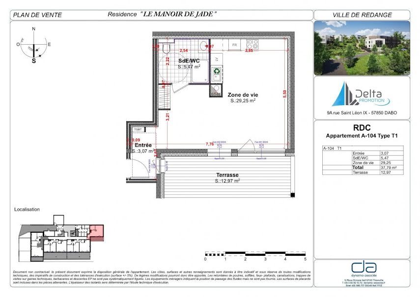 Vente appartement 2 pièces 37.79 m² à Rédange (57390), 141 900 €