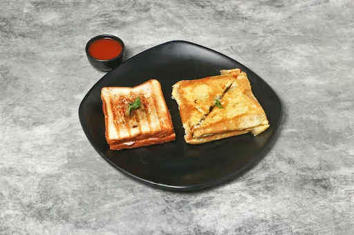 Cheese Bread Omelette With Cheese Sandwich