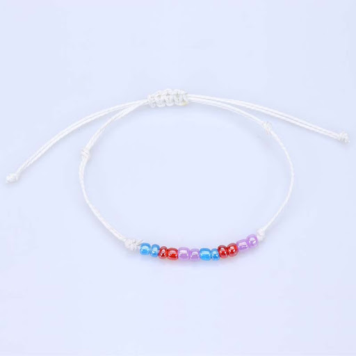 Title 5, Versatile large bead woven bracelet, an elegant...