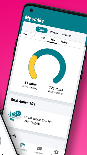 Screenshot NHS Active 10 Walking Tracker