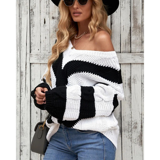 Title 3, Striped Stitching Sweater Pullover, offering co...