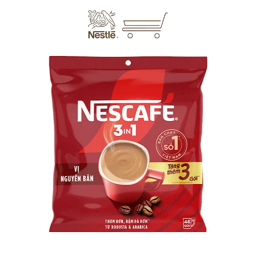 NESCAFÉ 3IN1 Công thức cải tiến - VỊ NGUYÊN BẢN (Bịch 46+3 gói x 16g)