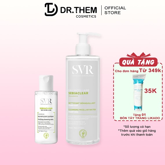 Nước Tẩy Trang Svr Sebiaclear Eau Micellaire 75Ml - 400Ml - Nước Làm Sạch Và Giúp Loại Bỏ Dầu Cho Da Mụn