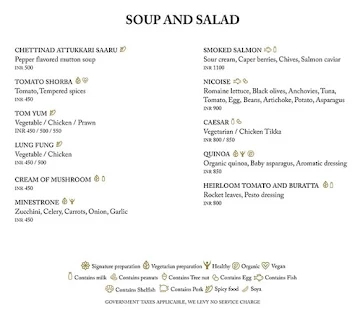 The Market - The Ritz-Carlton menu 