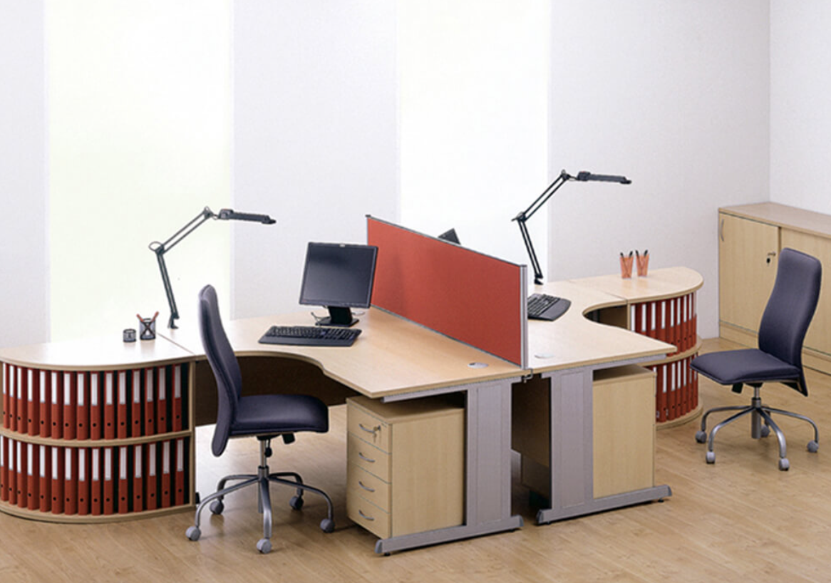 Modern office desk with drawers for 2 persons