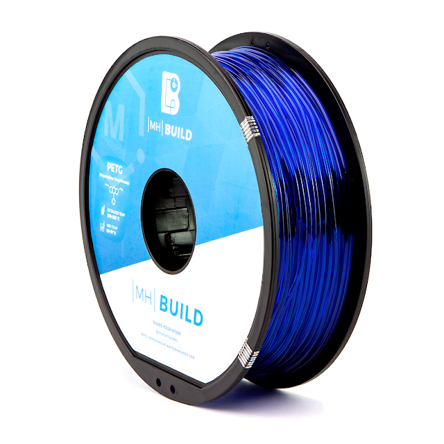 eSUN PETG Glass/Translucent Diameter 1.75mm Colour Blue Spool Size 1kg