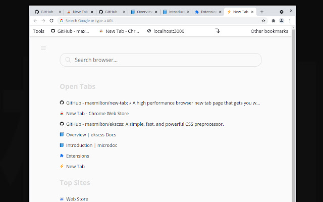 New Tab chrome extension