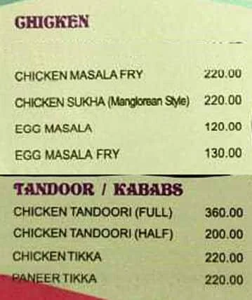 Konkan Sanman menu 