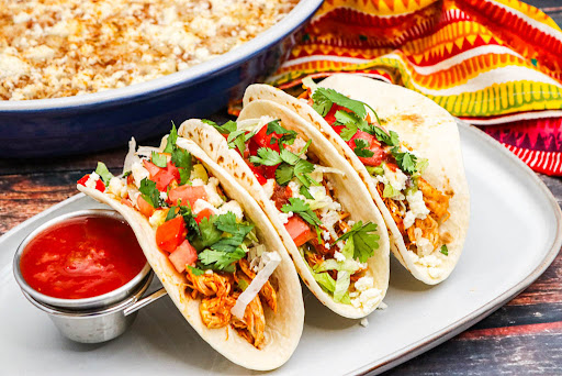 A platter of Amazing Date Night Chicken Tacos.