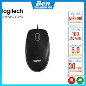 Chuột Máy Tính Logitech B100 Có Dây Chính Hãng Giá Rẻ Cho Máy Tính, Laptop Bh 36T