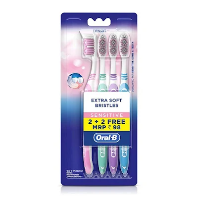 ORAL B Oral-B Sensitive Extra Soft Toothbrush - 4 pcs