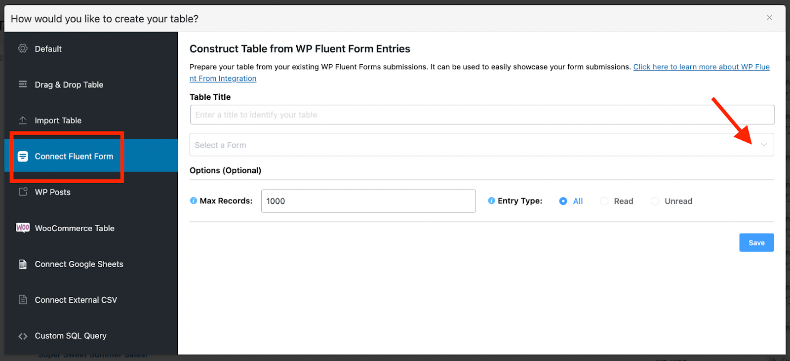 forms in online tables