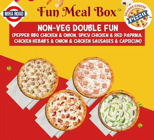 Non-Veg Double Fun Meal Box Of 4 Pizzas