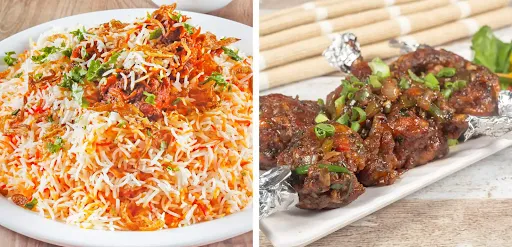 Chicken Dum Tandoori Biryani + Chicken Lollipop