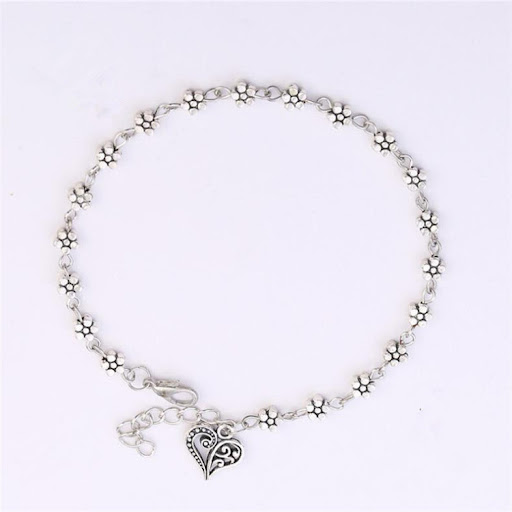 Title 1, Tibetan Silver Hollow Plum Blossom Foot Ornamen...