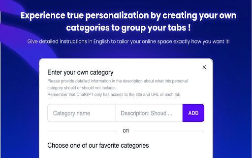 TabGPT - Group/organize your tab with chatGPT