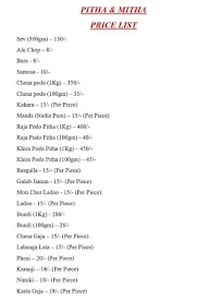 Pitha And Mitha menu 1