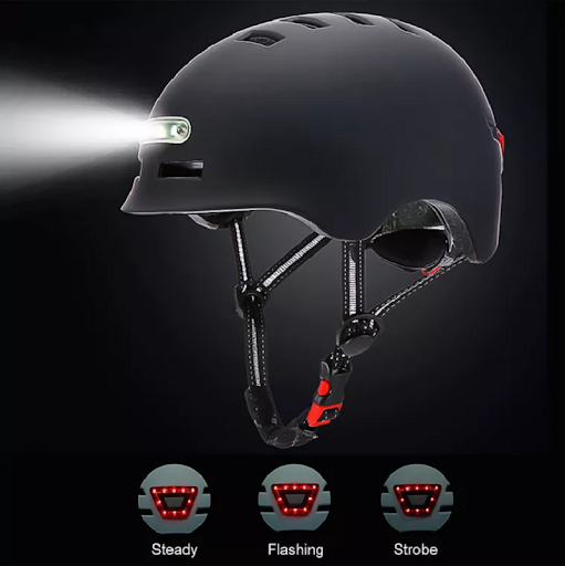Title 1, Smart Light Safety Sports Helmet for Skateboard...