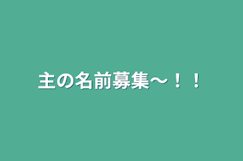 主の名前募集〜！！