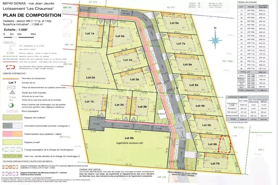 Vente terrain  931 m² à Genas (69740), 380 000 €