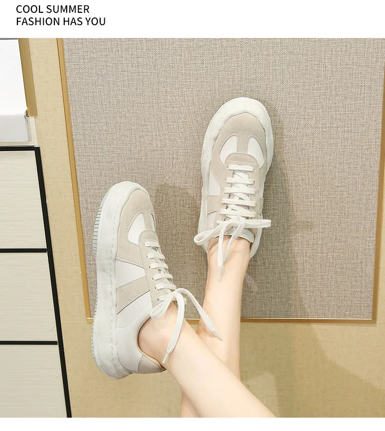 Title 4, Zapatillas deportivas blancas de mujer con cord...
