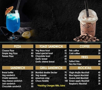 RA Cafe menu 