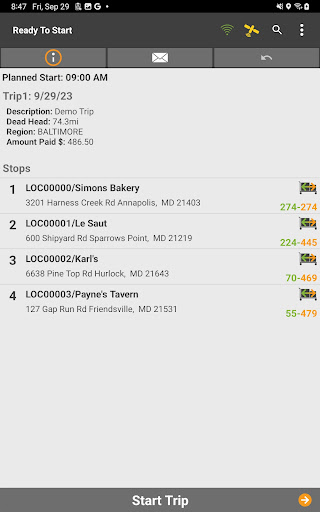 Screenshot Roadnet Mobile Demo