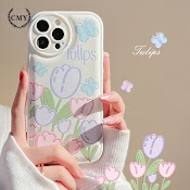 Ốp Iphone Sơn Dầu Hoa Tulip Tpu Silicone Case Điện Thoại Iphone 11 Pro Max X Xr Xs 7 8 14 Plus Se 2020 12 Pro Max 13 Mini