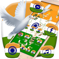 Indian Independence Day flag theme peace pigeon