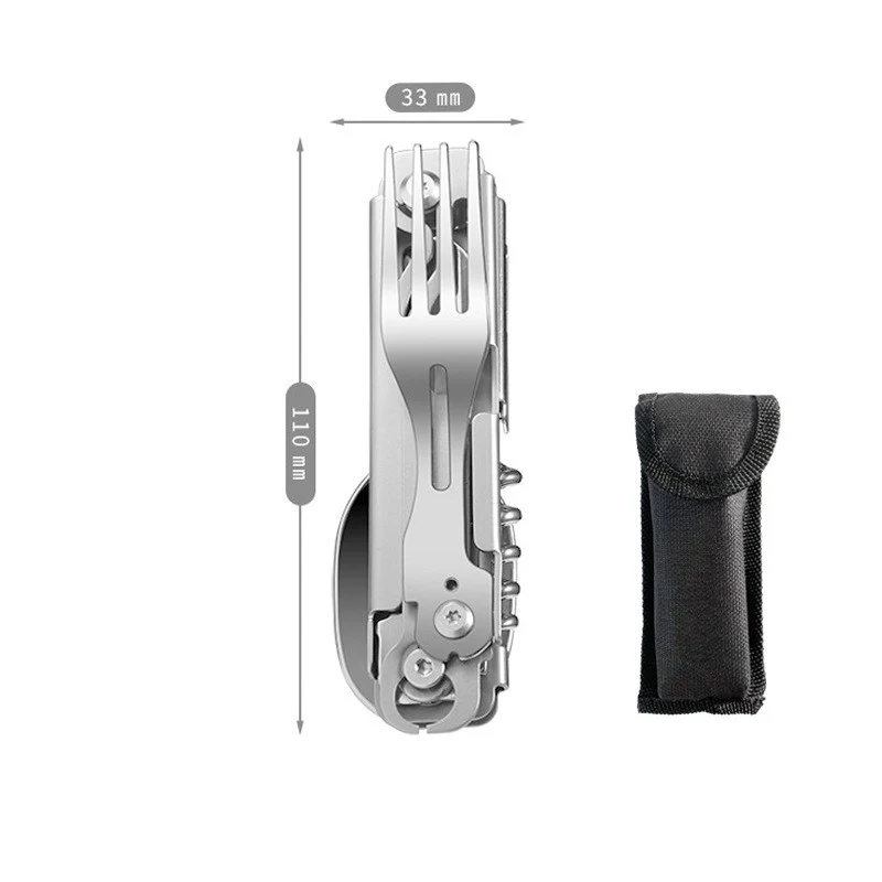 Vaisselle de table pliante multifonctionnelle pour le camping en plein air. Ensemble portable et compact, idéal pour cuisiner, manger et profiter de la nature.