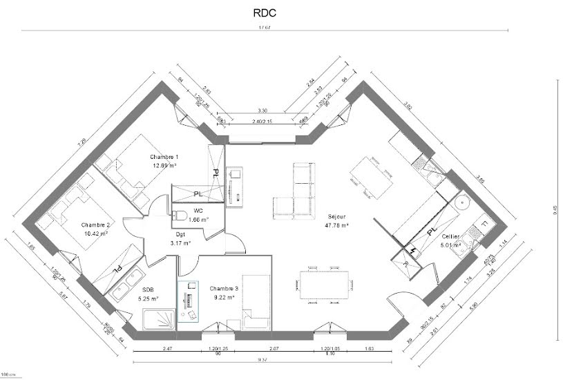  Vente Terrain + Maison - Terrain : 1 490m² - Maison : 90m² à Sillans-la Cascade (83690) 