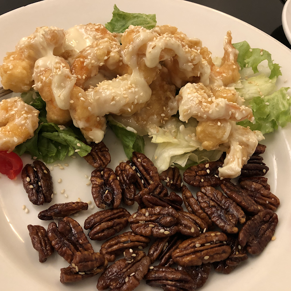 GF “Candied Pecan Prawns”