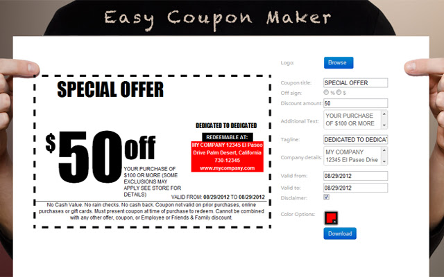 Coupon Maker chrome extension