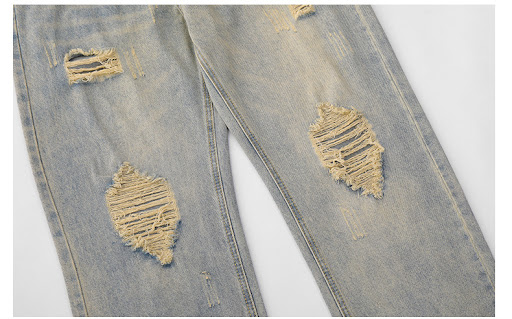 Title 5, Yellow Mud Ripped Jeans American Style. Trendy ...