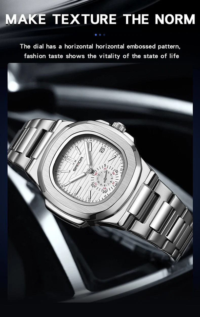 Title 13, Montre homme en acier inoxydable 7020 avec cale...