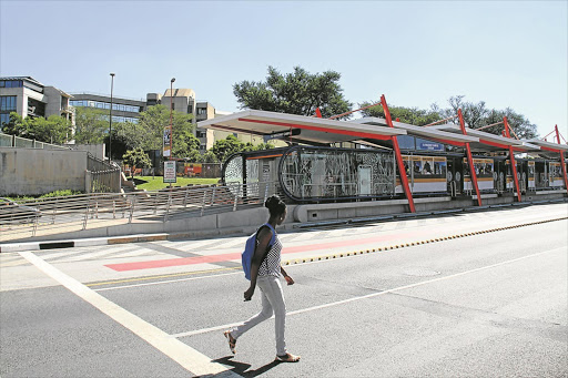 A BRT station at the University of Johannesburg on Kingsway Avenue in Auckland Park, Johannesburg. File photo.