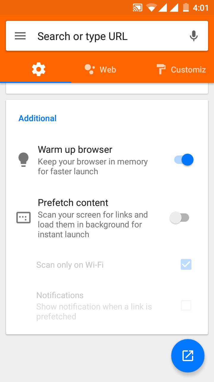 Owl Browser Screen 1