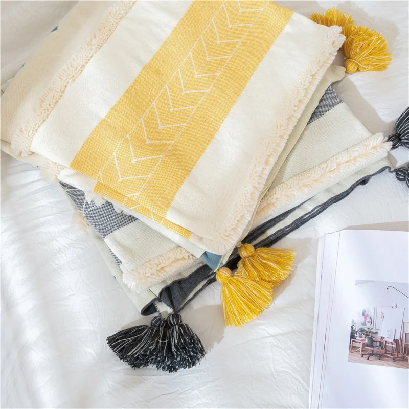 Title 4, Pure Color Spring and Autumn Sofa Tassel Cotton...