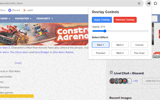 Visual Snow Relief Overlay Extension