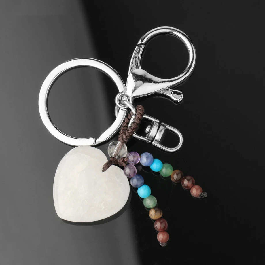 Porte-clés en cristal de pierre naturelle Love Cadeau parfait Connexion émotionnelle Accessoire quotidien Protection et bien-être Élégance et style