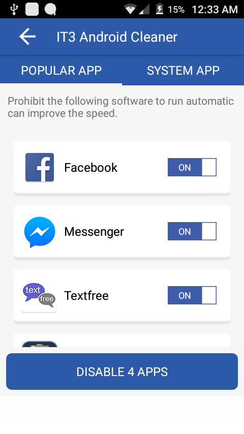 IT3 Android Cleaner Screen 3